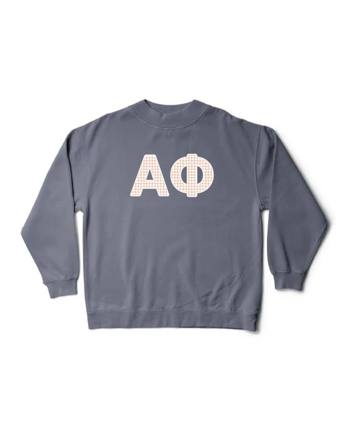 Gingham Print Smoke Sorority Mock Neck