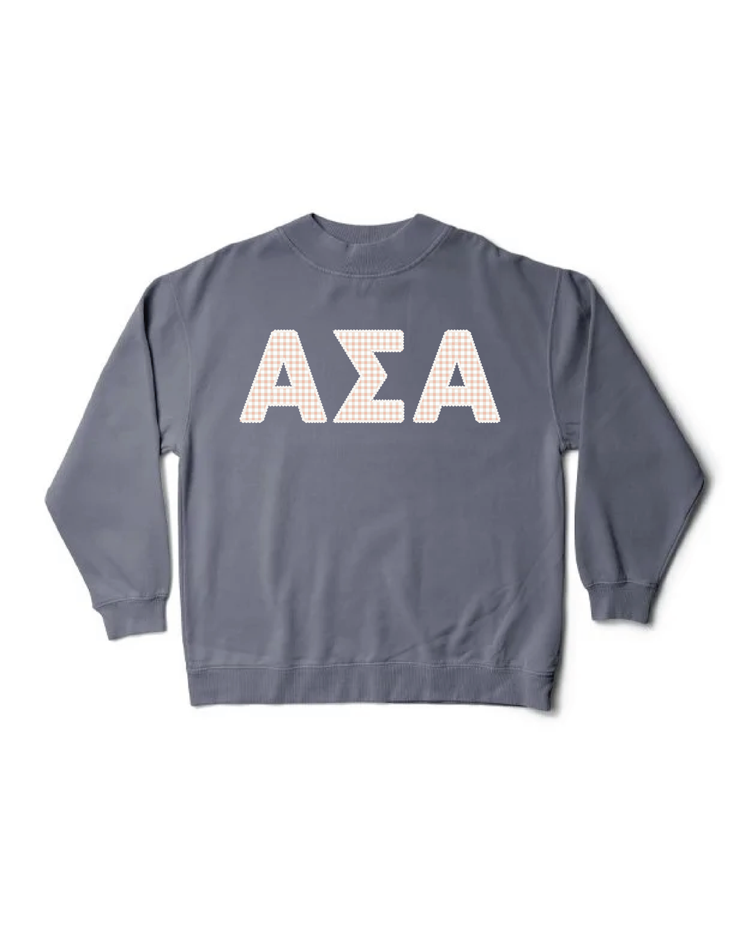 Gingham Print Smoke Sorority Mock Neck
