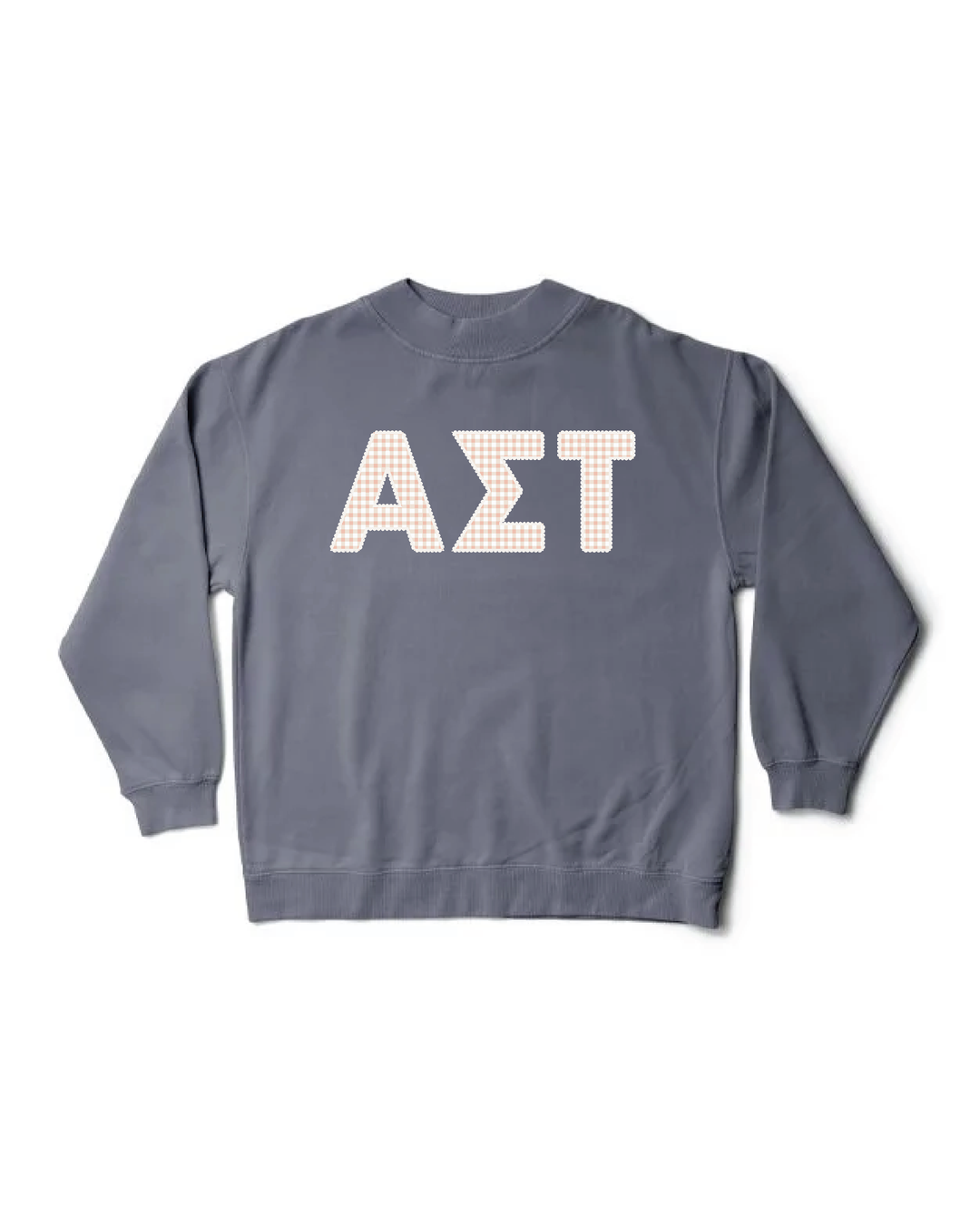 Gingham Print Smoke Sorority Mock Neck
