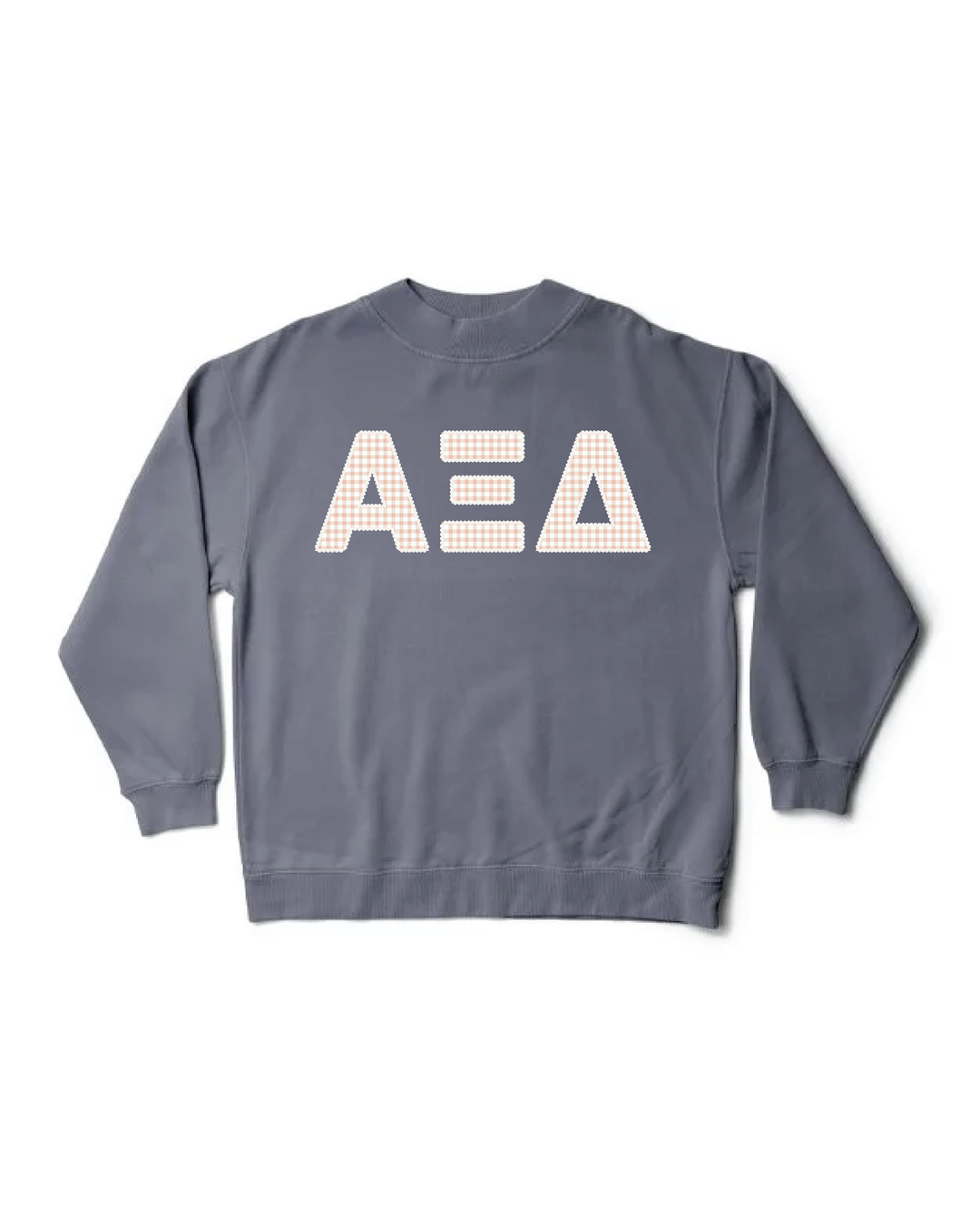 Gingham Print Smoke Sorority Mock Neck