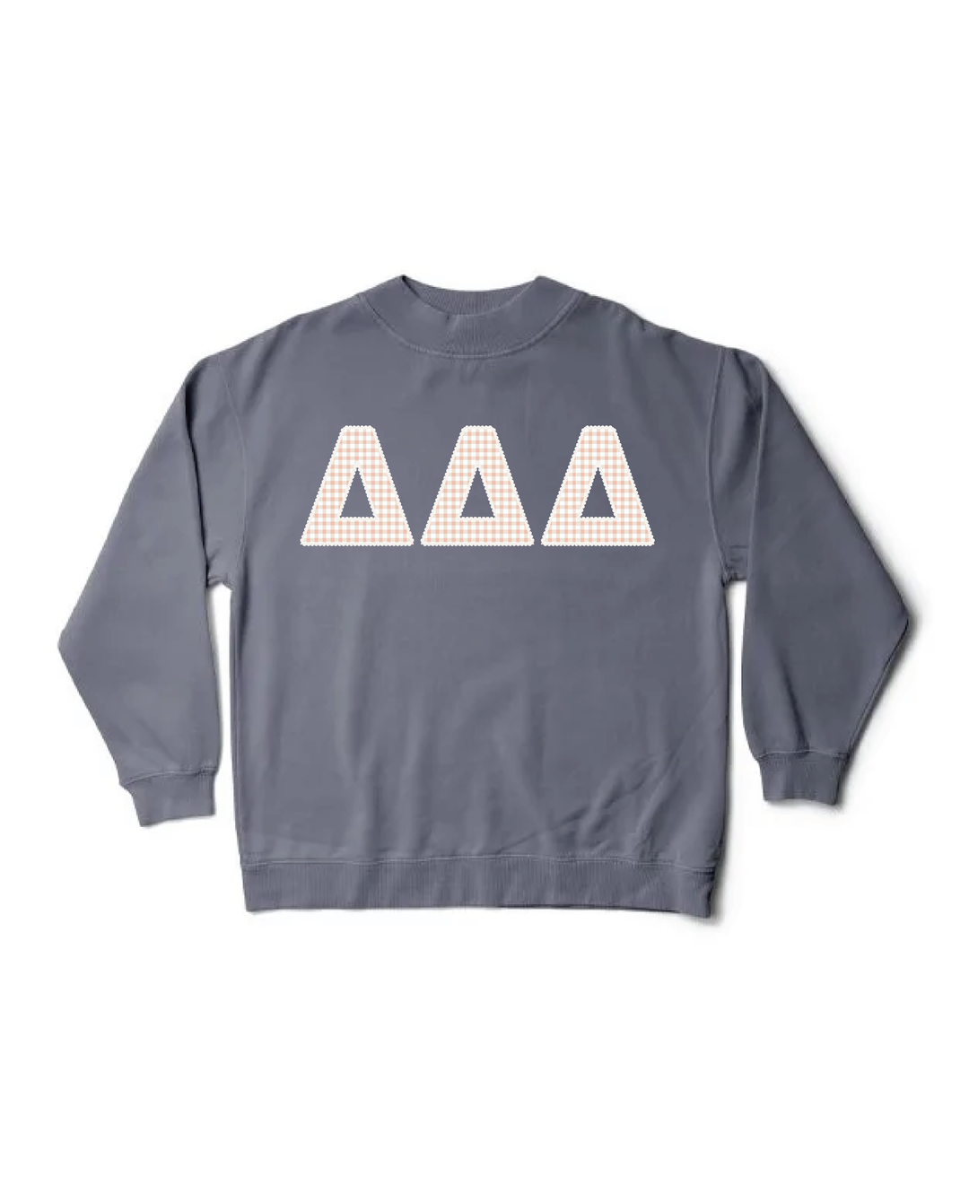 Gingham Print Smoke Sorority Mock Neck