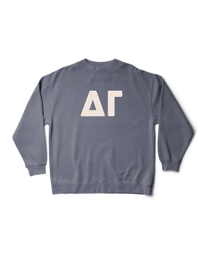 Gingham Print Smoke Sorority Mock Neck