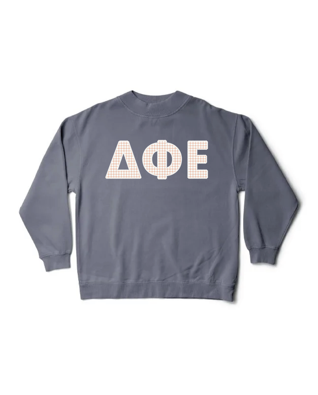 Gingham Print Smoke Sorority Mock Neck