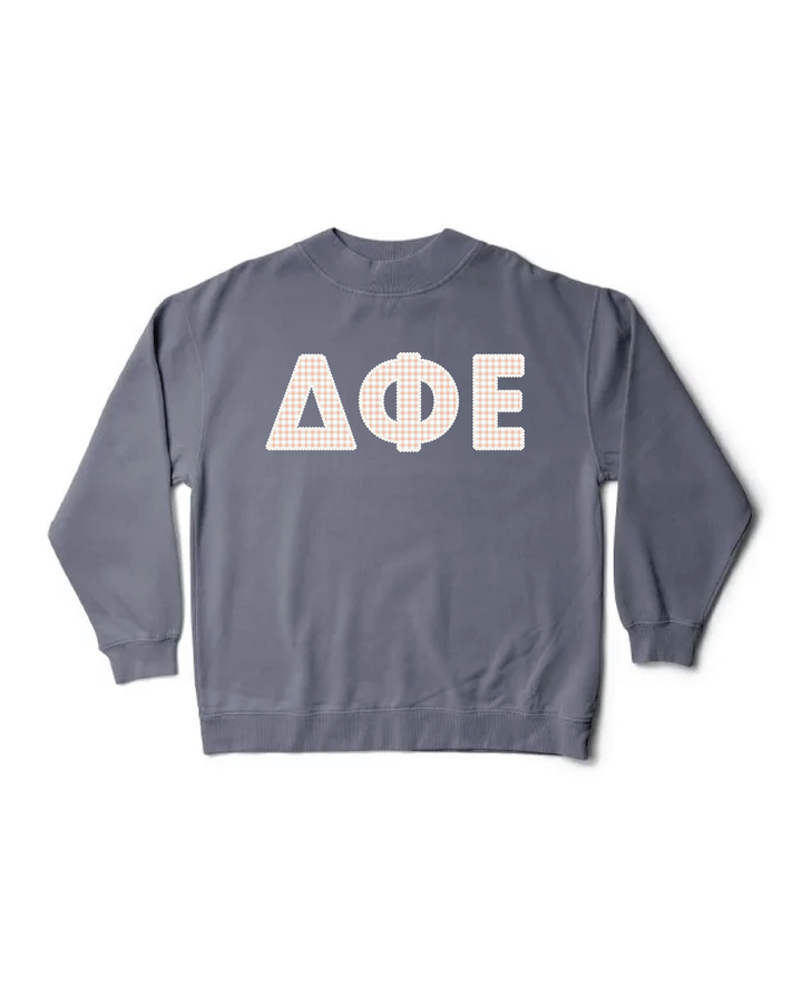 Gingham Print Smoke Sorority Mock Neck