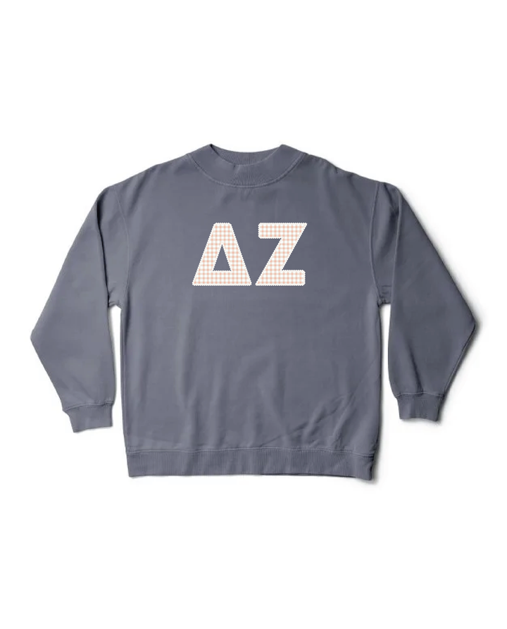Gingham Print Smoke Sorority Mock Neck