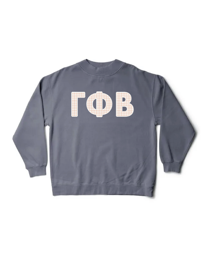 Gingham Print Smoke Sorority Mock Neck