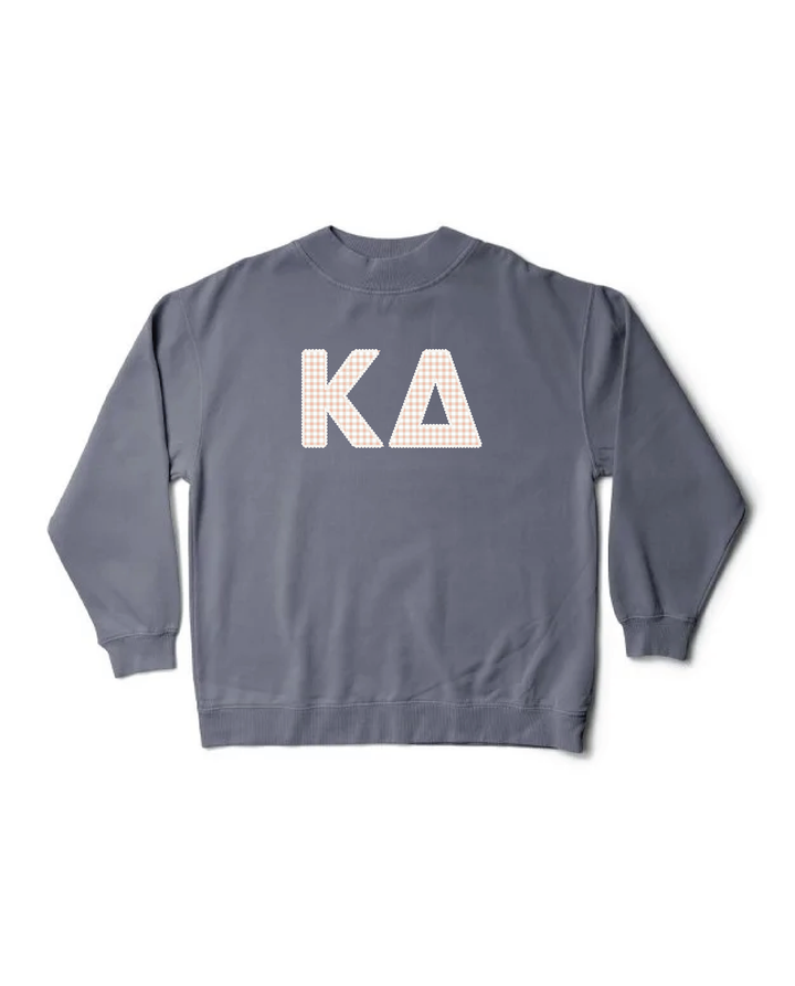 Gingham Print Smoke Sorority Mock Neck