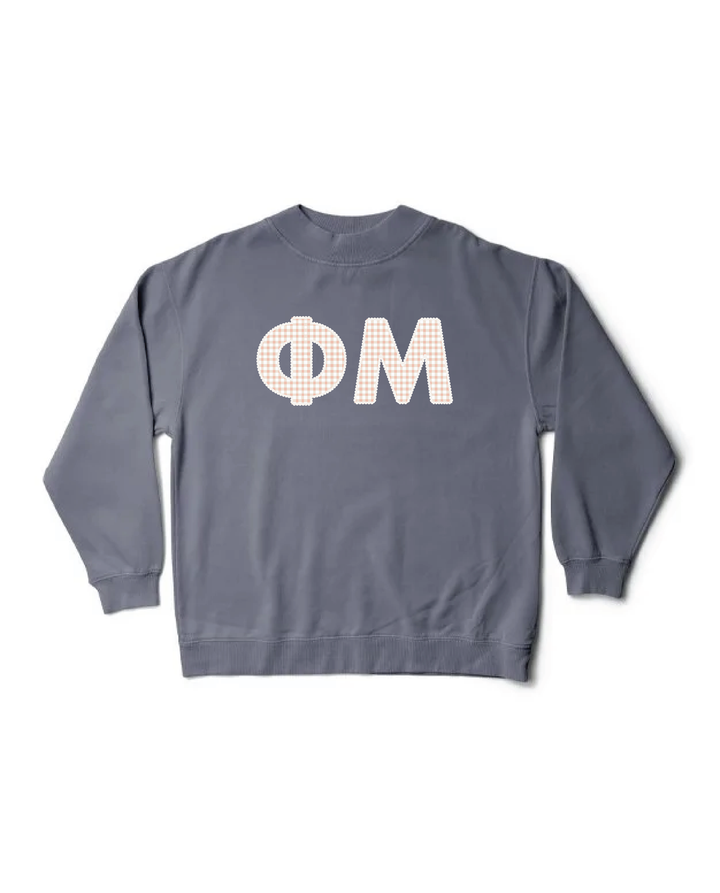 Gingham Print Smoke Sorority Mock Neck