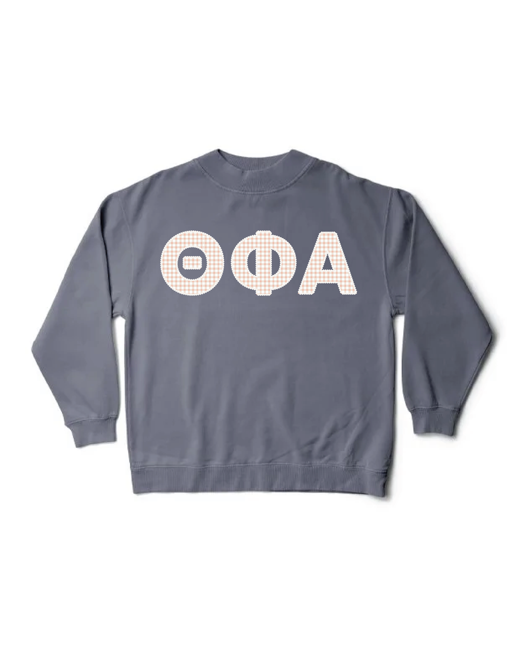 Gingham Print Smoke Sorority Mock Neck