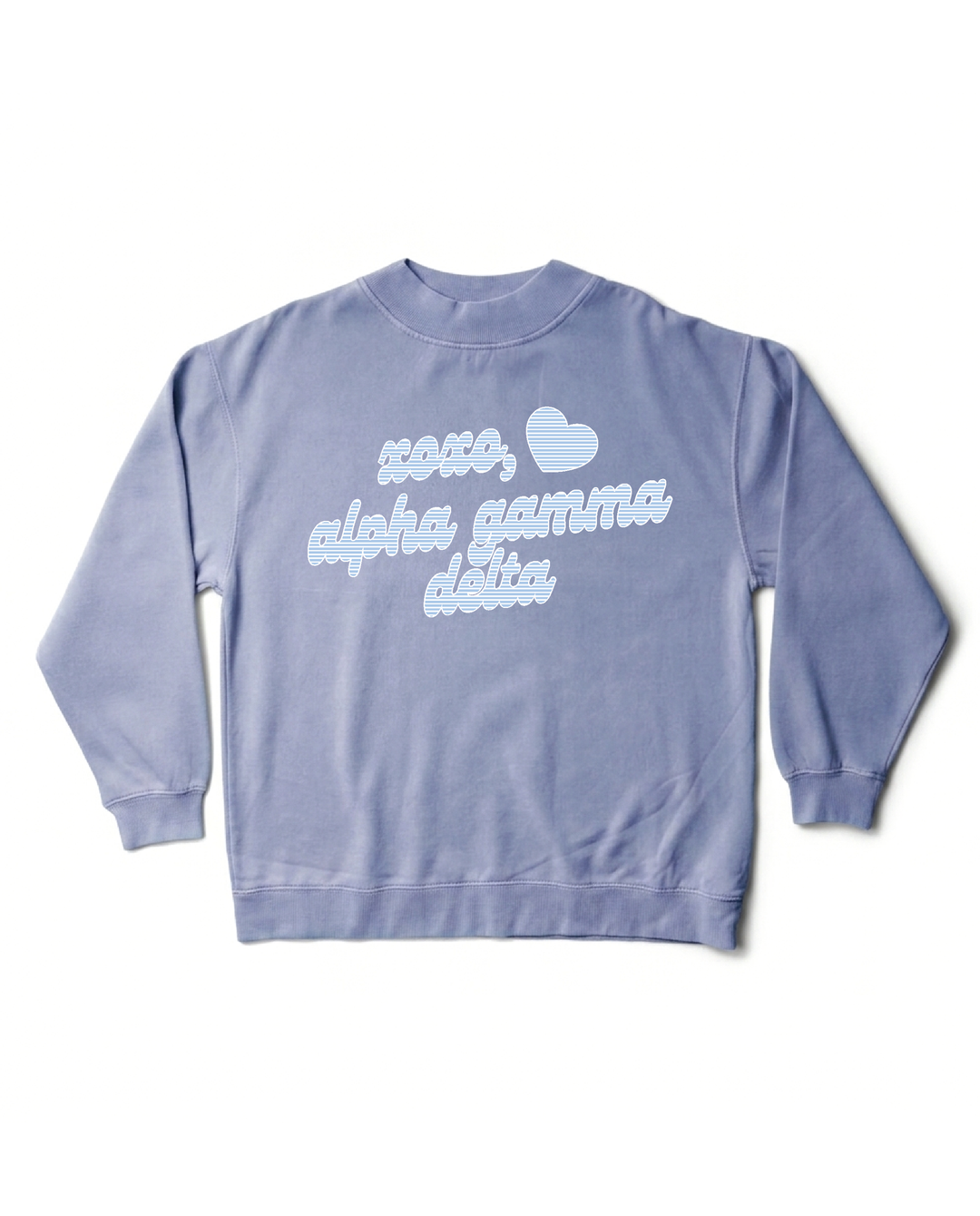 Xoxo Striped Sorority Ocean Mock Neck