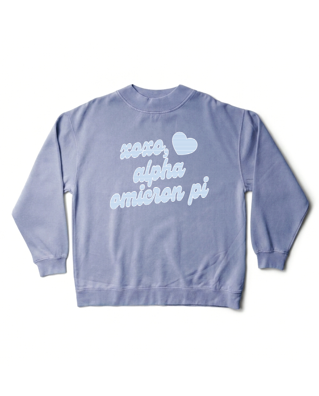 Xoxo Striped Sorority Ocean Mock Neck