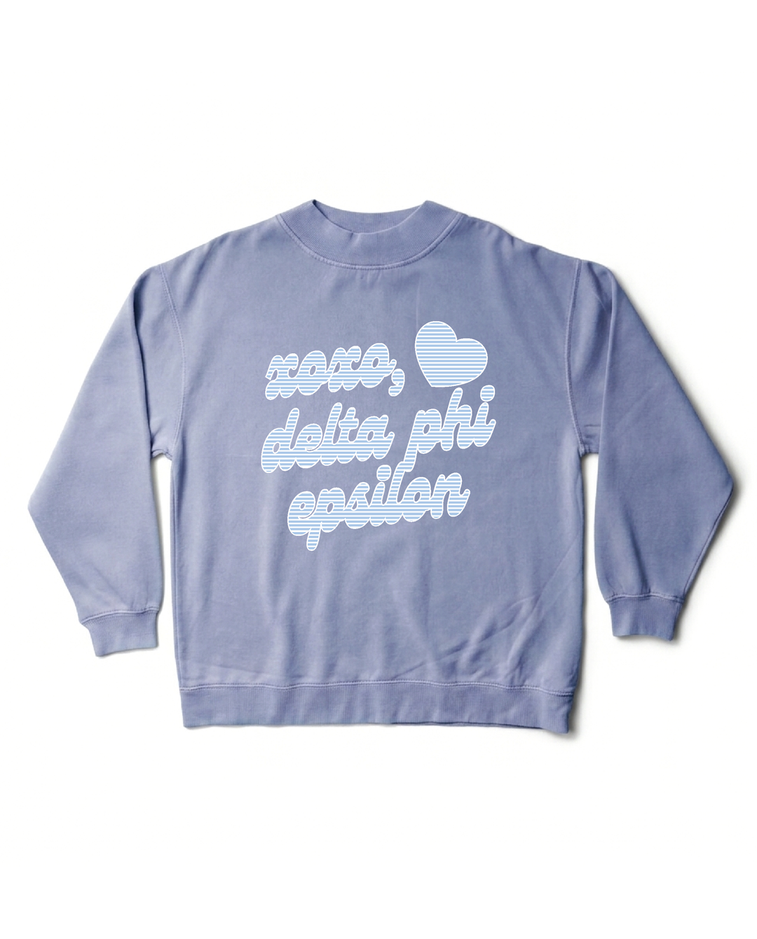 Xoxo Striped Sorority Ocean Mock Neck