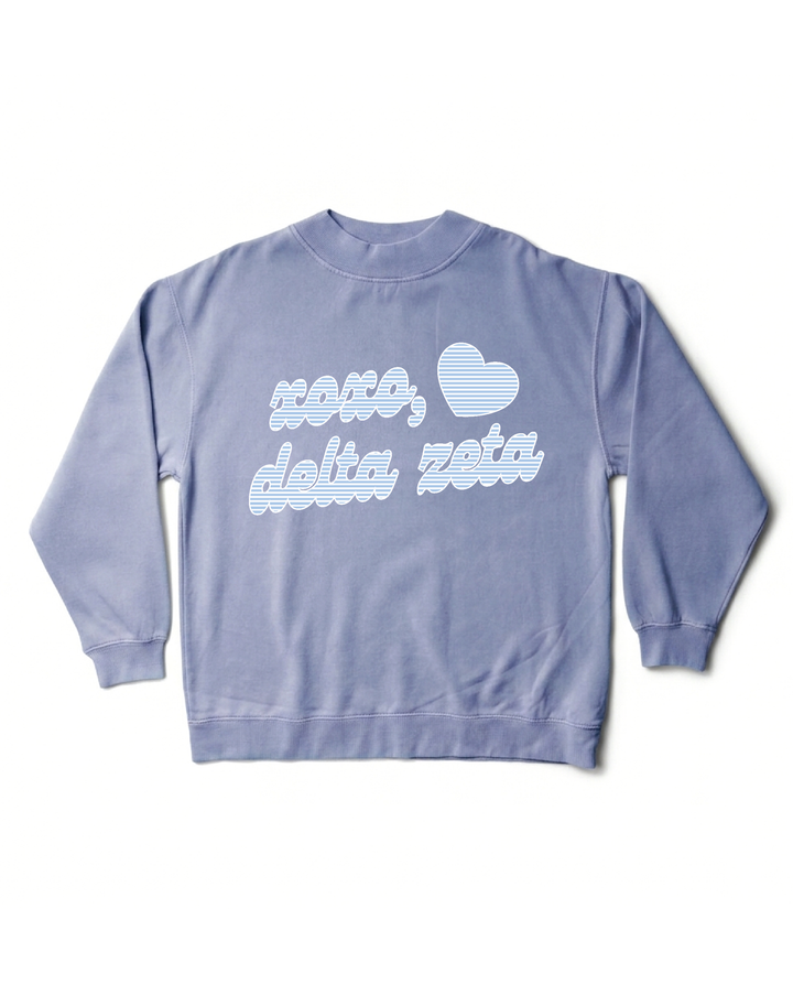 Xoxo Striped Sorority Ocean Mock Neck