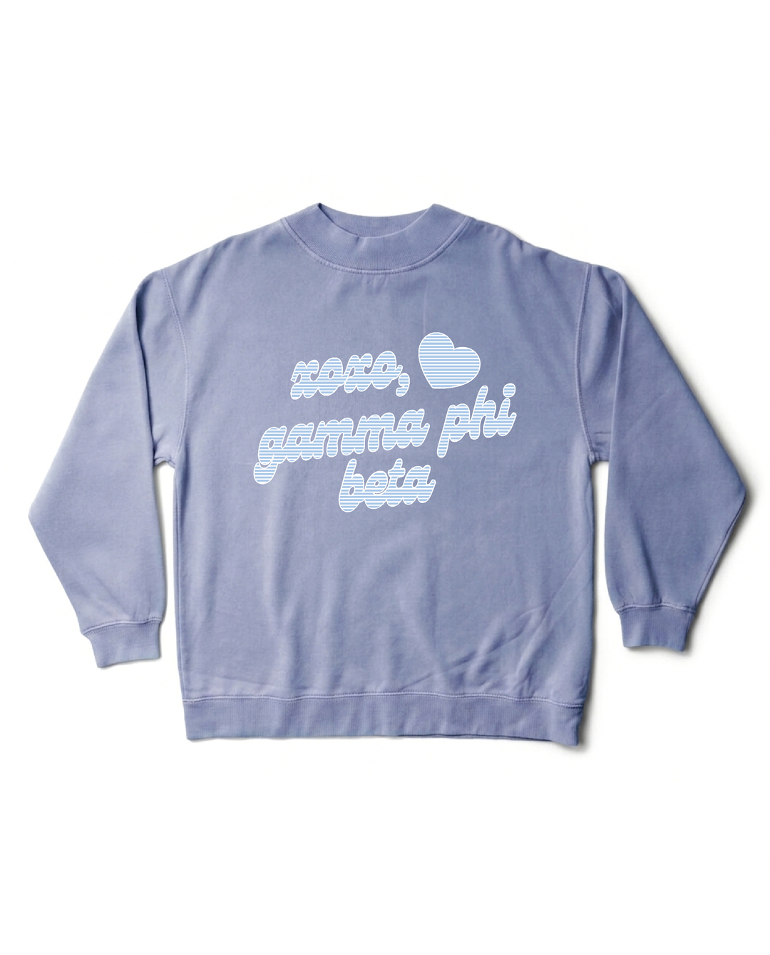 Xoxo Striped Sorority Ocean Mock Neck