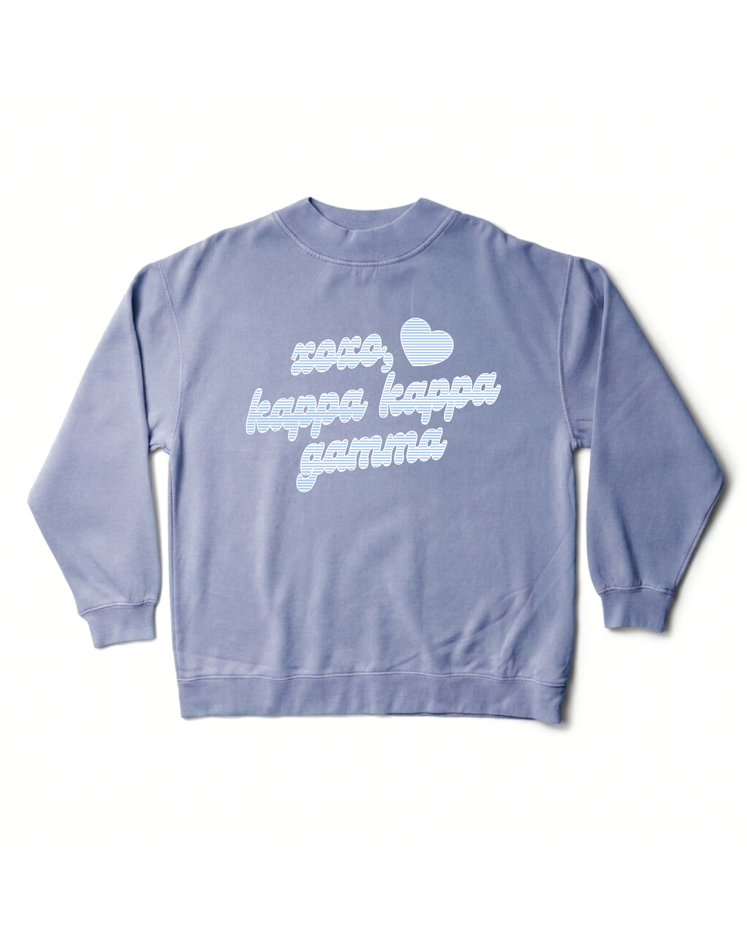 Xoxo Striped Sorority Ocean Mock Neck