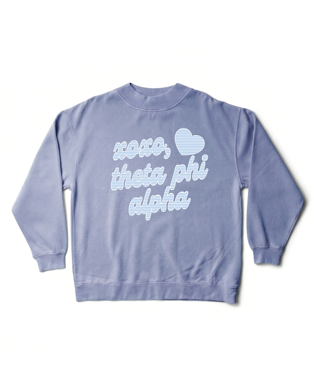 Xoxo Striped Sorority Ocean Mock Neck