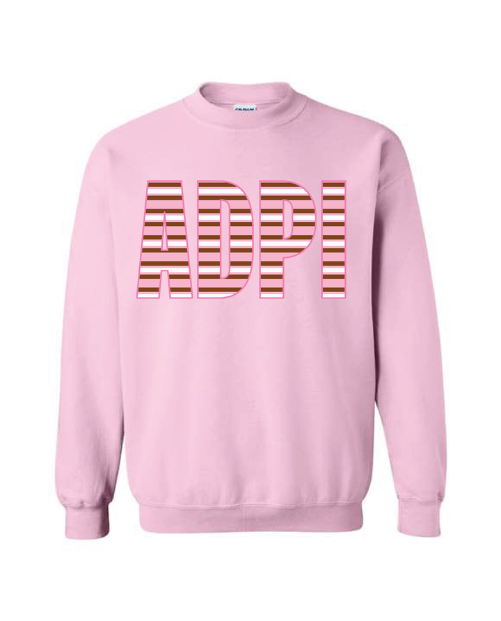 Light Pink Striped Sorority Crewneck