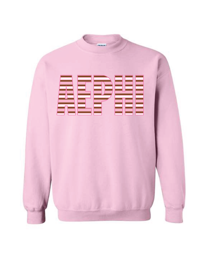 Light Pink Striped Sorority Crewneck