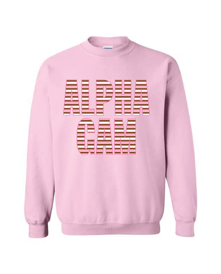 Light Pink Striped Sorority Crewneck