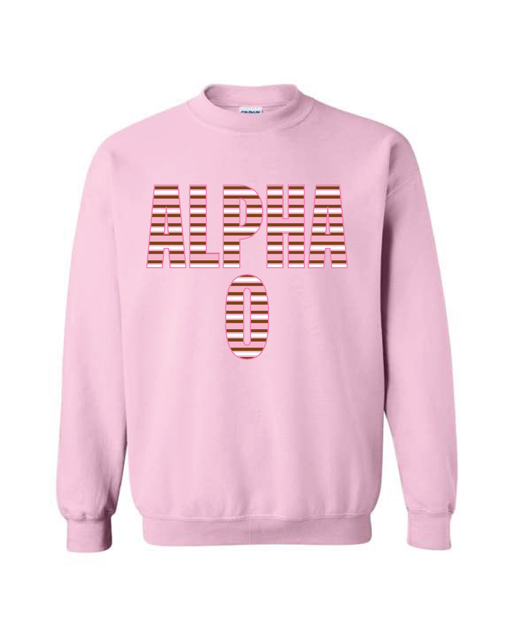 Light Pink Striped Sorority Crewneck