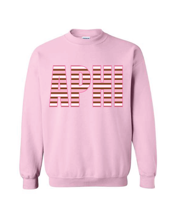 Light Pink Striped Sorority Crewneck