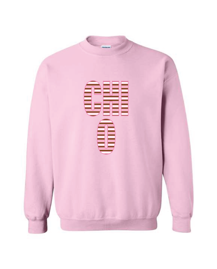 Light Pink Striped Sorority Crewneck
