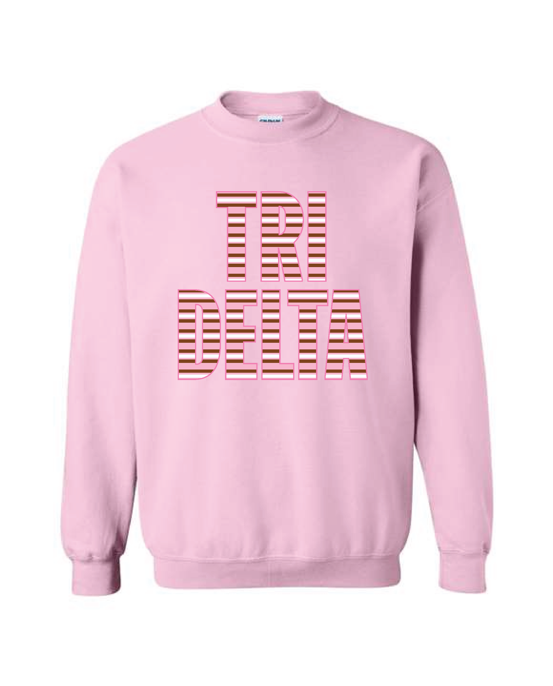 Light Pink Striped Sorority Crewneck