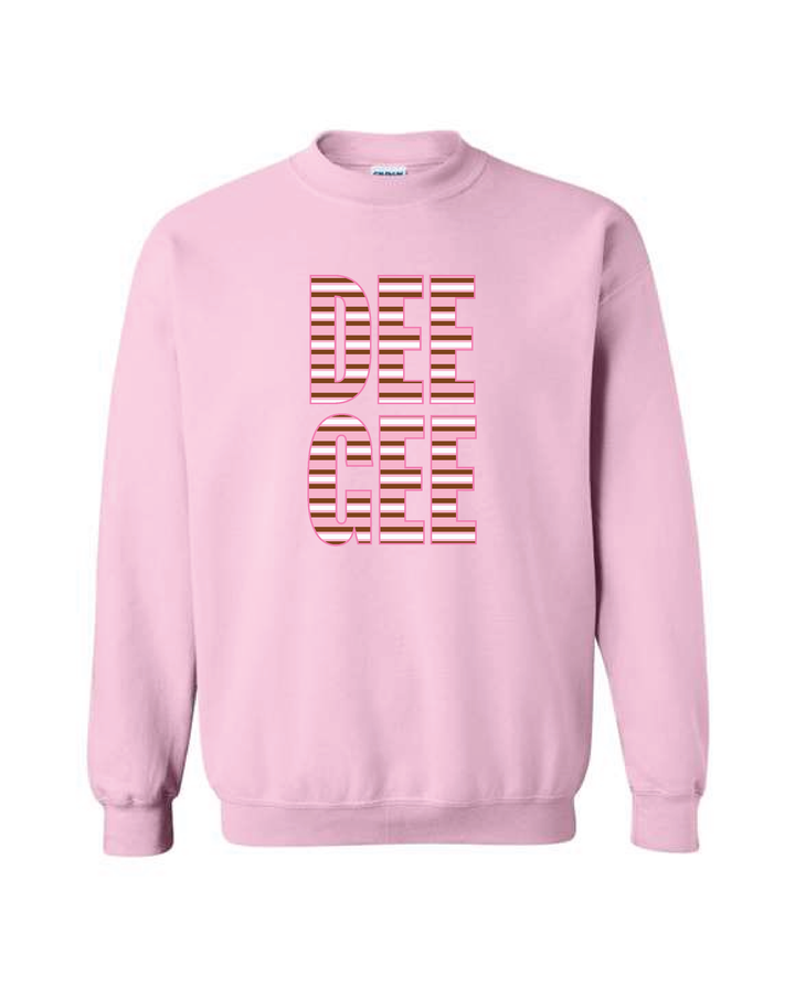 Light Pink Striped Sorority Crewneck