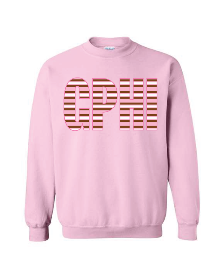 Light Pink Striped Sorority Crewneck