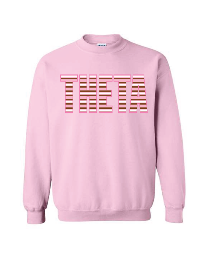 Light Pink Striped Sorority Crewneck