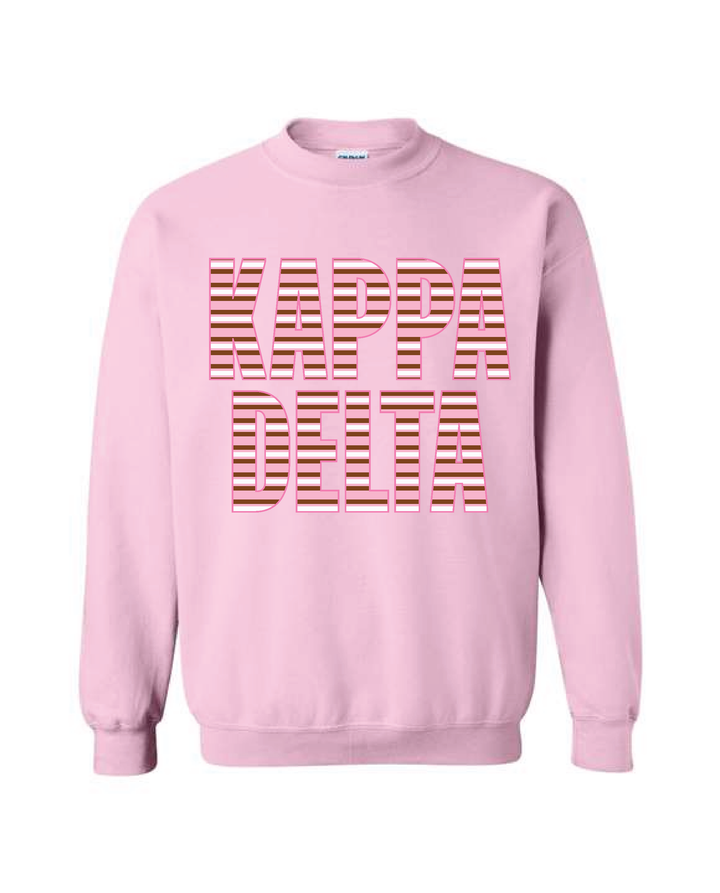 Light Pink Striped Sorority Crewneck