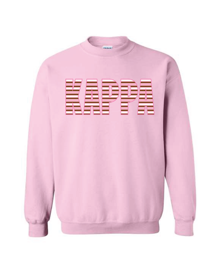 Light Pink Striped Sorority Crewneck