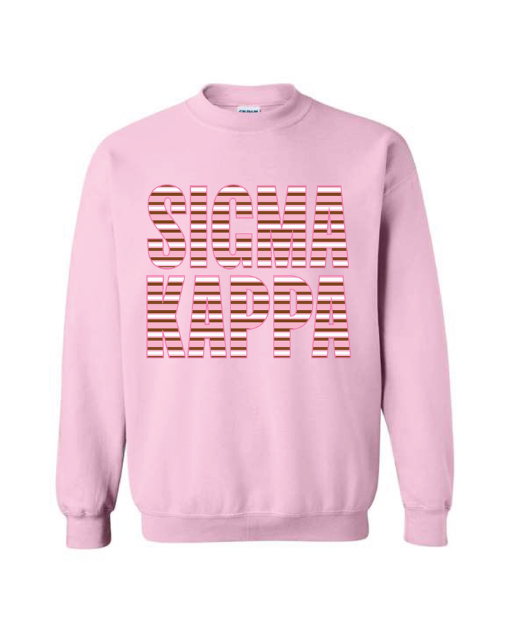 Light Pink Striped Sorority Crewneck