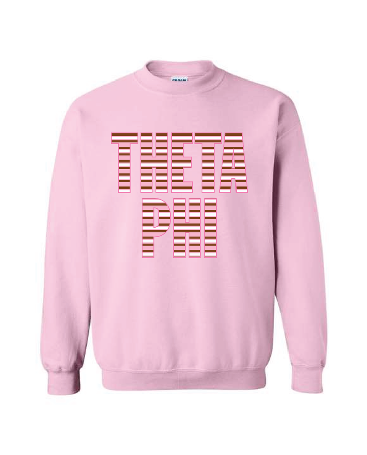 Light Pink Striped Sorority Crewneck