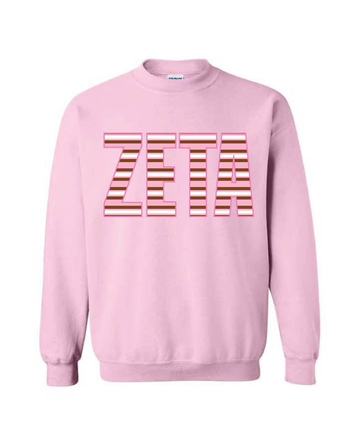 Light Pink Striped Sorority Crewneck