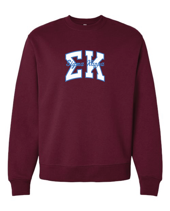 Varsity Maroon Heavy Weight Sorority Crewneck