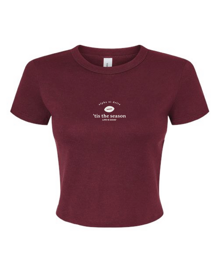 LIFE IS GOOD® Tis The Season Football Sorority Baby Tee