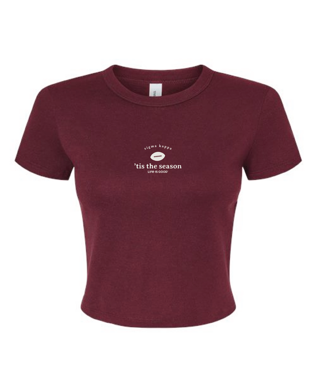 LIFE IS GOOD® Tis The Season Football Sorority Baby Tee