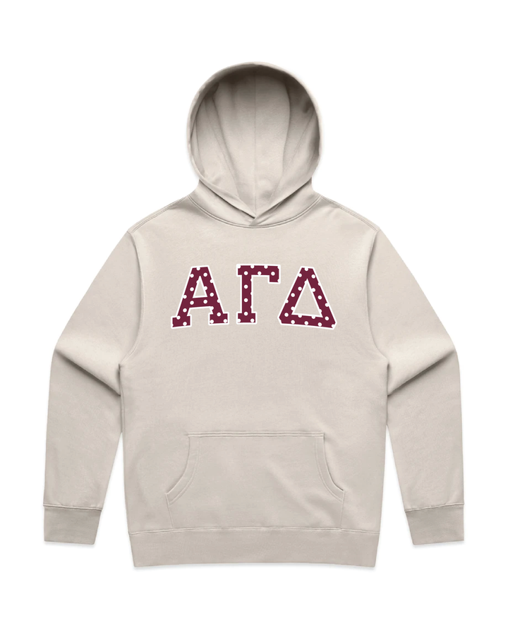 Maroon Polka Dots Heavy Weight Sorority Hoodie