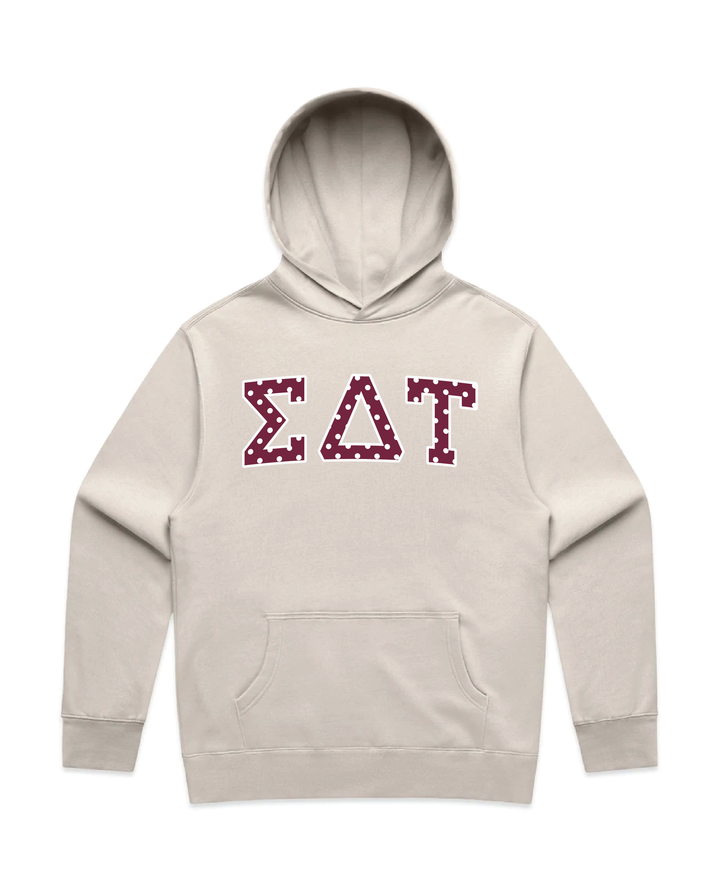 Maroon Polka Dots Heavy Weight Sorority Hoodie