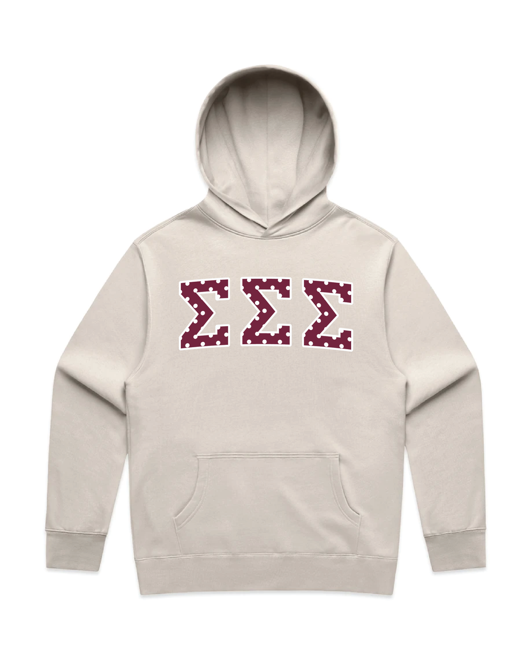 Maroon Polka Dots Heavy Weight Sorority Hoodie