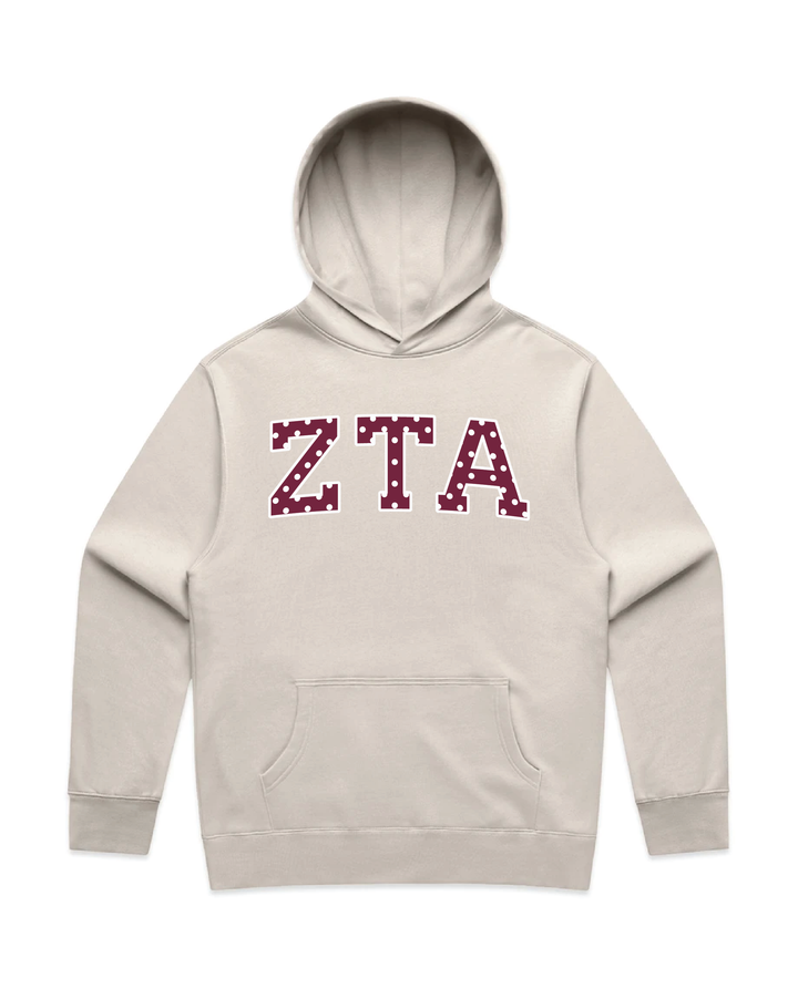 Maroon Polka Dots Heavy Weight Sorority Hoodie