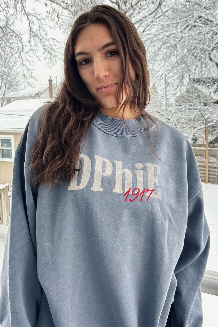 Simple Est Year Mock Neck Sorority Crewneck