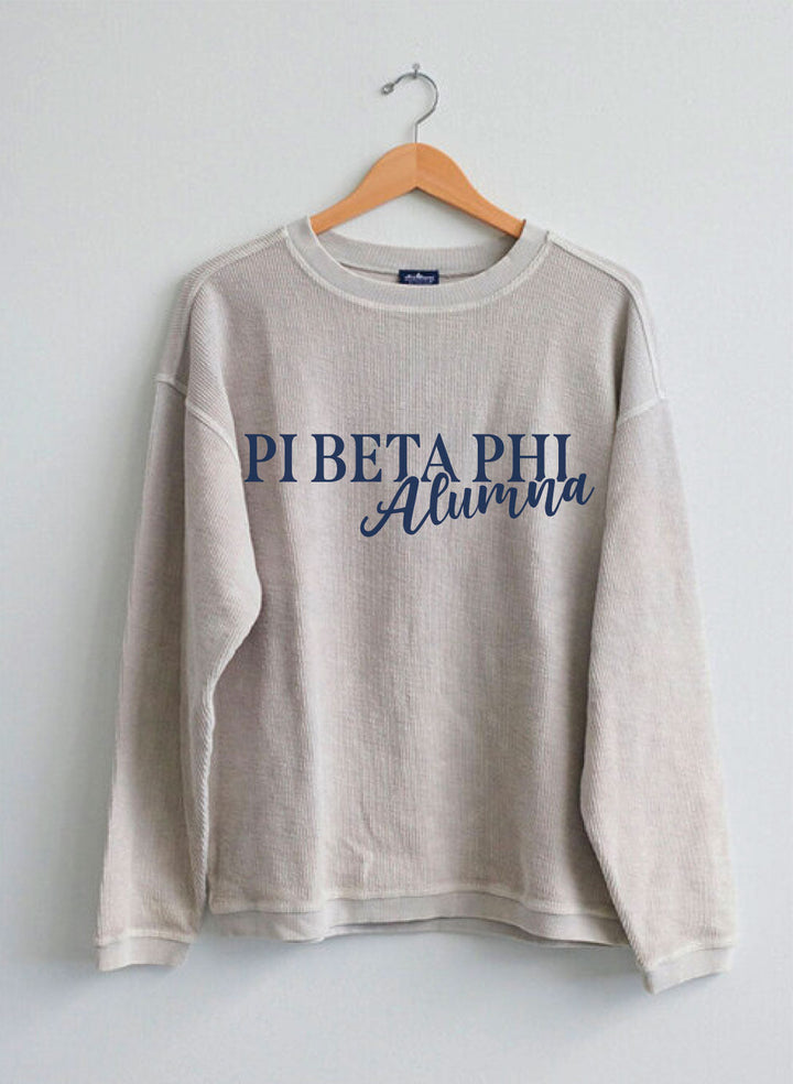 Alumna Sorority Corded Crewneck - 2XL - 3XL