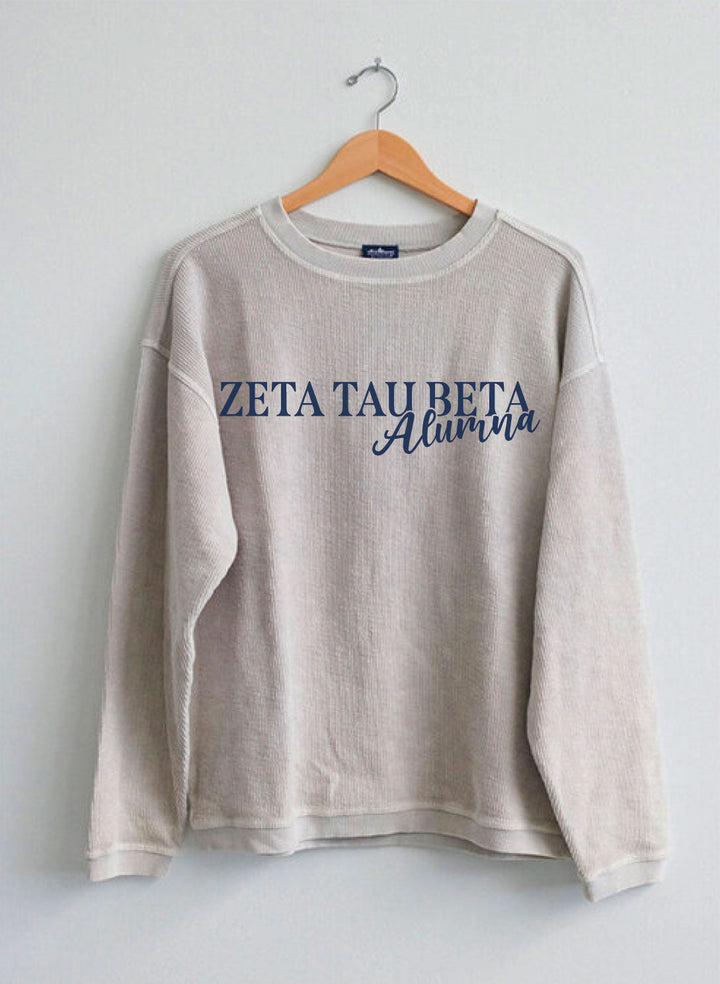 Alumna Sorority Corded Crewneck - 2XL - 3XL