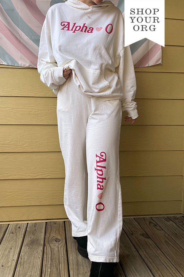 Vanilla Ice Heart Matching Set Light Weight Sorority Wide Leg Sweatpants - 2XL