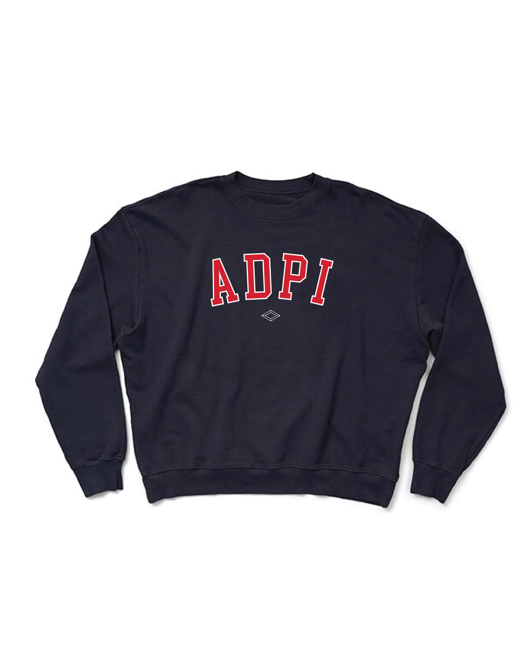 Alpha Delta Pi Arched Letter Midnight Sky Light Weight Crewneck