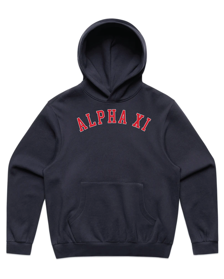 Arched Letter Navy Heavy Weight Sorority Hoodie