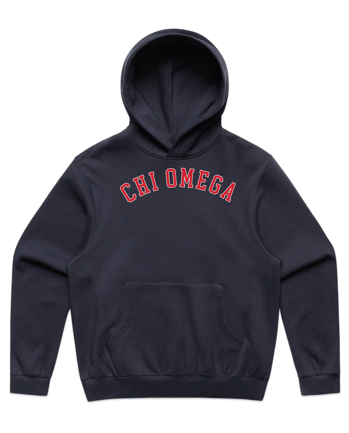 Arched Letter Navy Heavy Weight Sorority Hoodie