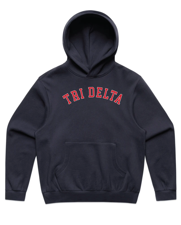 Arched Letter Navy Heavy Weight Sorority Hoodie